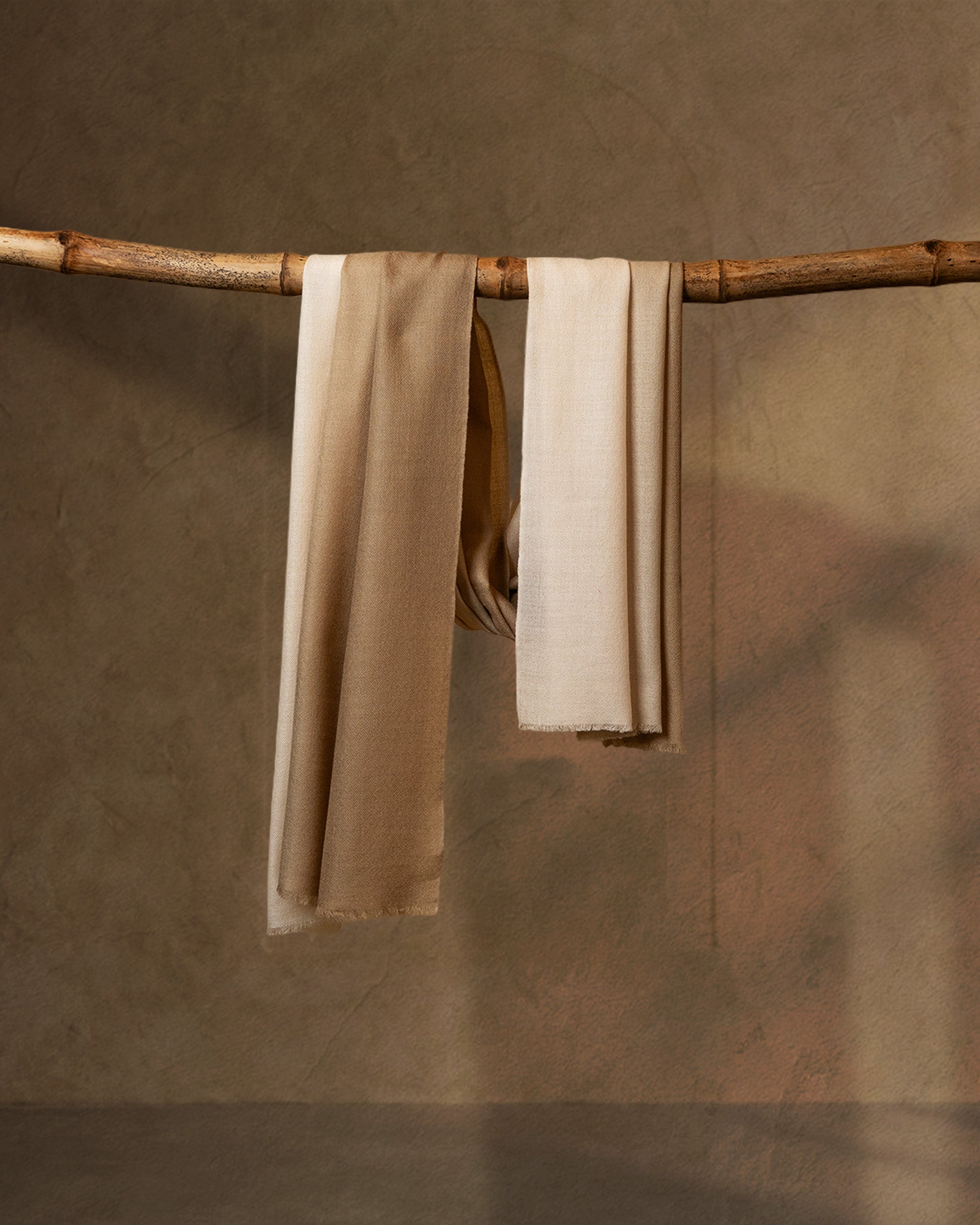 Ivory Canter Wool Stole  Ivory stole from the Ashwaa Sunrise collection