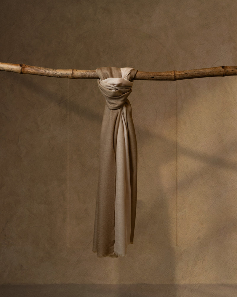 Ivory Canter Wool Stole  Ivory stole from the Ashwaa Sunrise collection