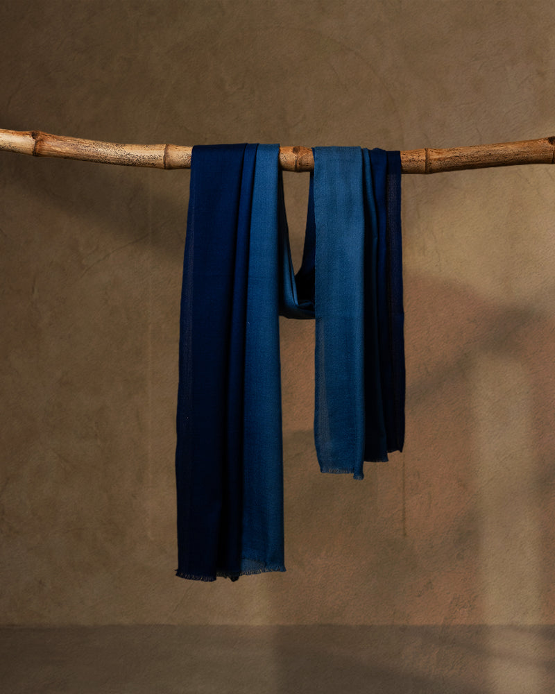 Cobalt Pommel Cashmere Stole  Metallic Blue stole from the Ashwaa Equestrian collection