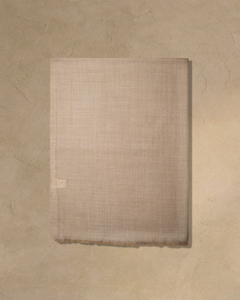 Barley Pace Wool Stole  Beige stole from the Ashwaa Sunrise collection