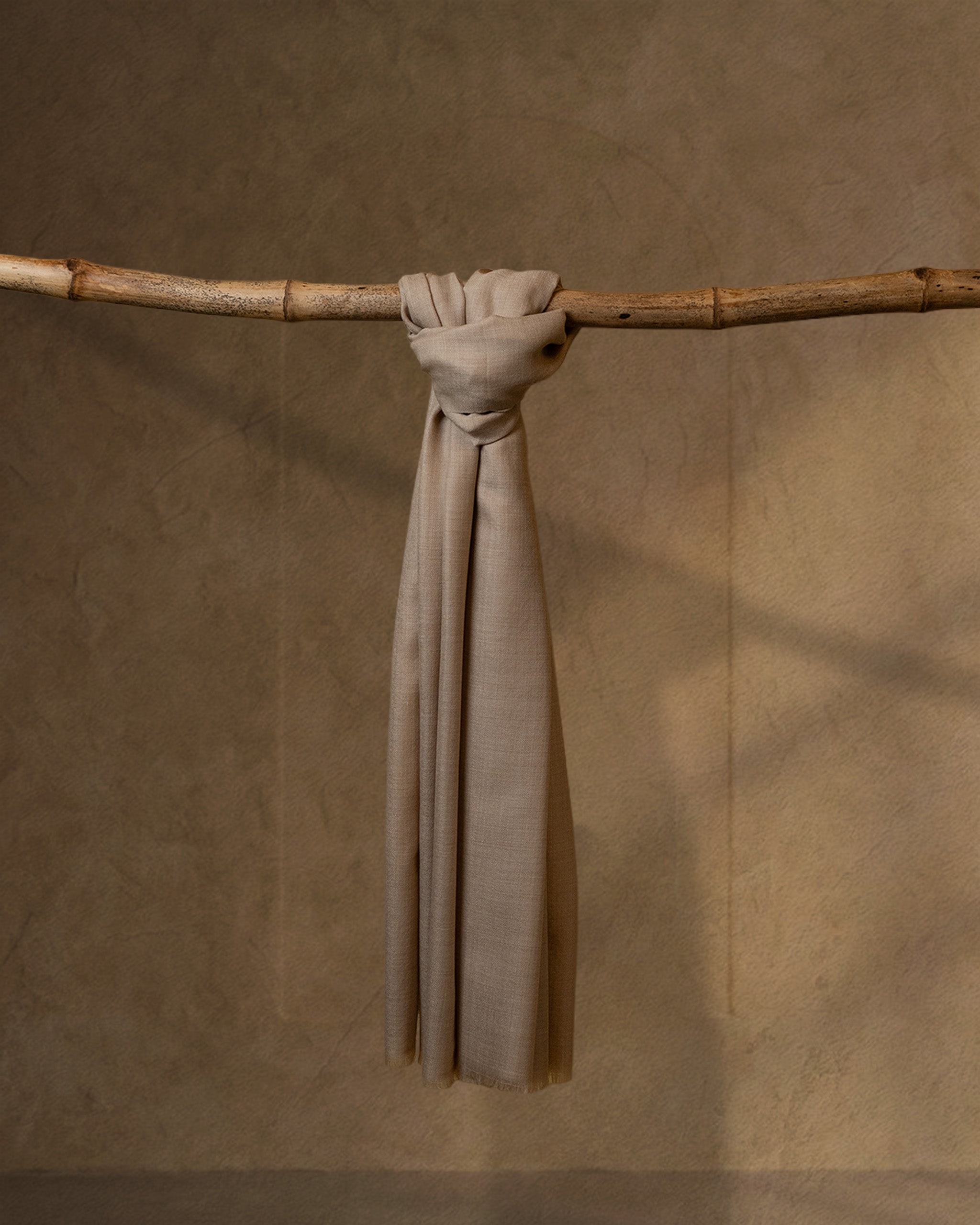 Barley Pace Wool Stole  Beige stole from the Ashwaa Sunrise collection