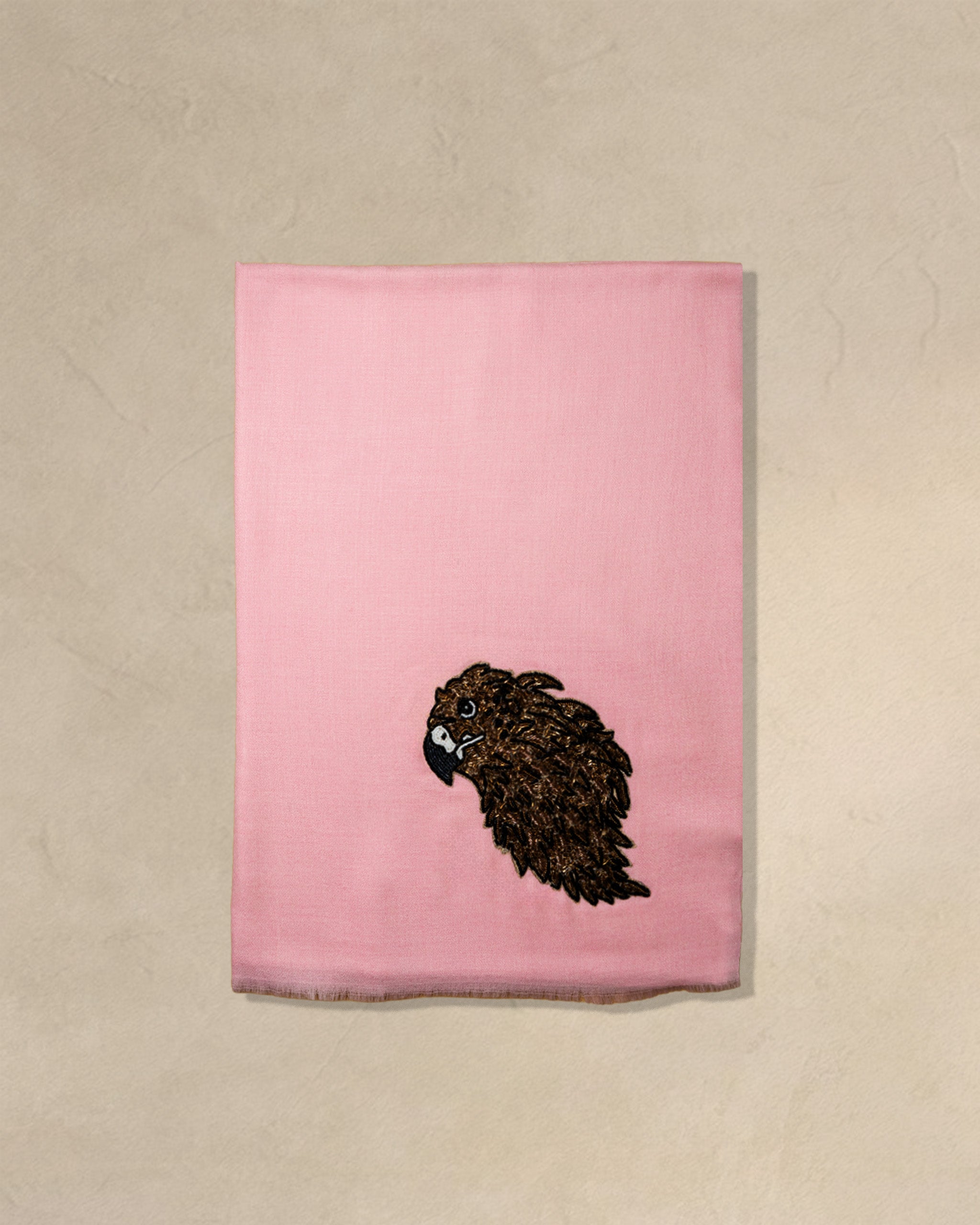 Petal Spur Wool Stole  Baby Pink stole from the Ashwaa Sunrise collection