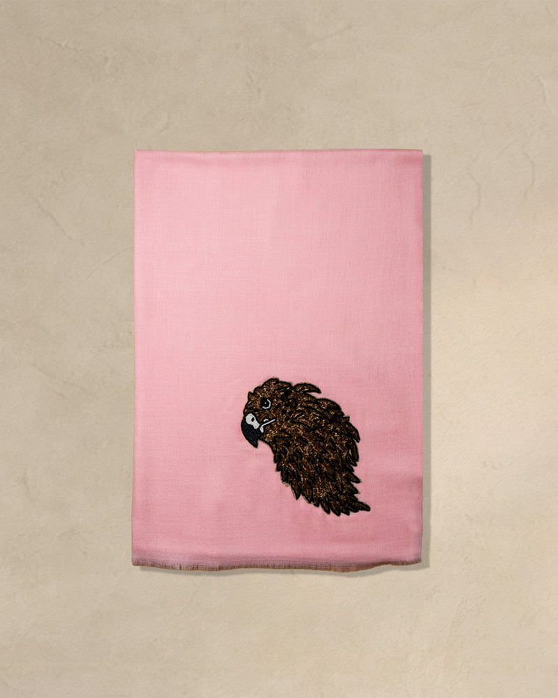 Petal Spur Wool Stole  Baby Pink stole from the Ashwaa Sunrise collection