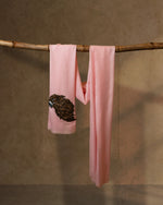 Petal Spur Wool Stole  Baby Pink stole from the Ashwaa Sunrise collection