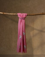 Pink Frill Wool Stole  Pink stole from the Ashwaa Sunrise collection