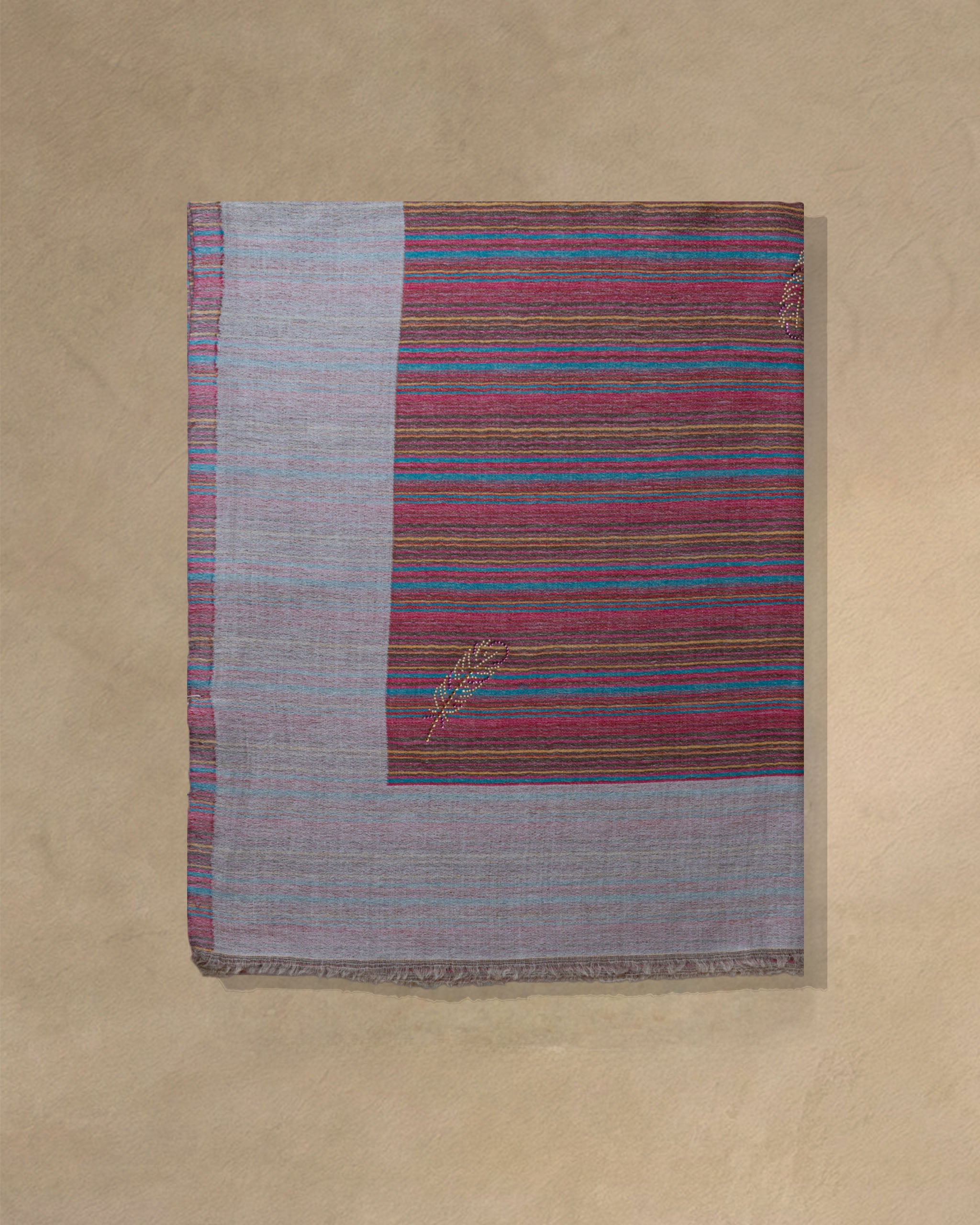 Chalk Bloom Wool Stole  Ivory stole from the Ashwaa Sunrise collection