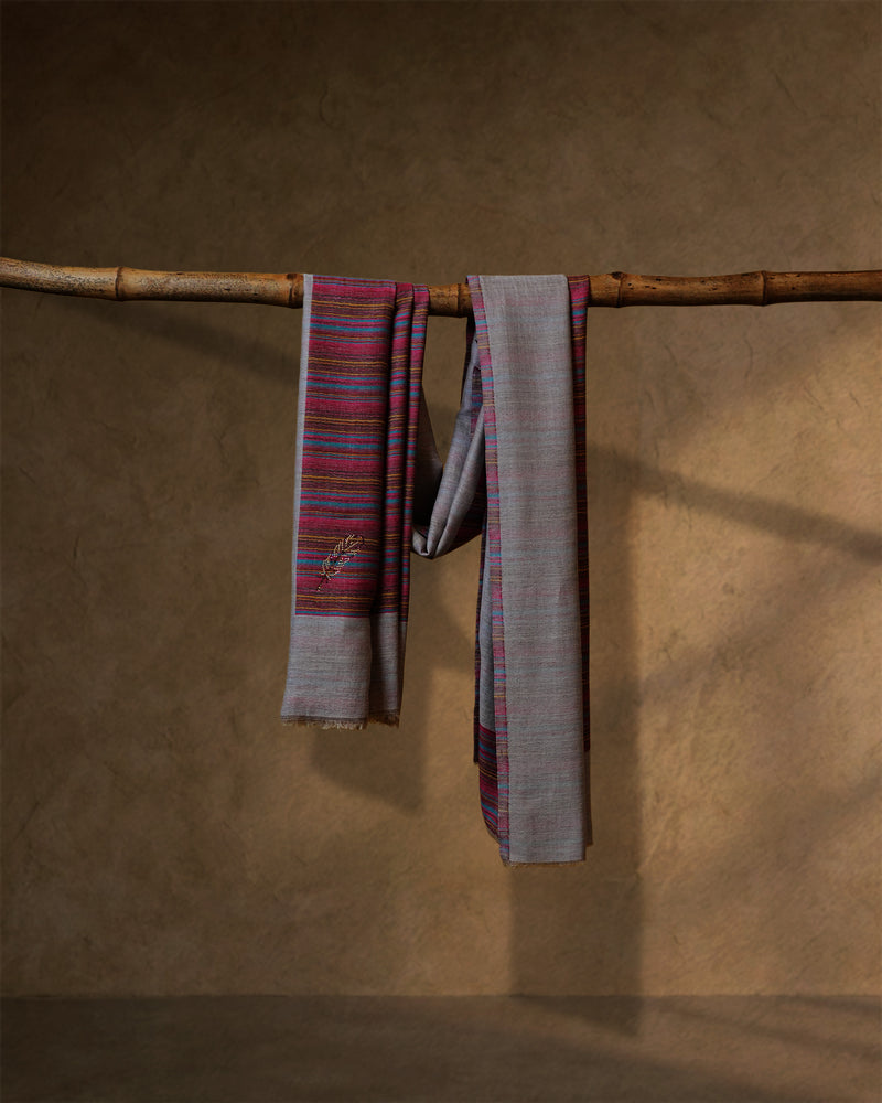 Chalk Bloom Wool Stole  Ivory stole from the Ashwaa Sunrise collection