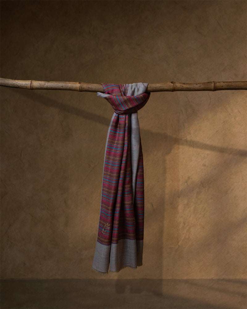 Chalk Bloom Wool Stole  Ivory stole from the Ashwaa Sunrise collection