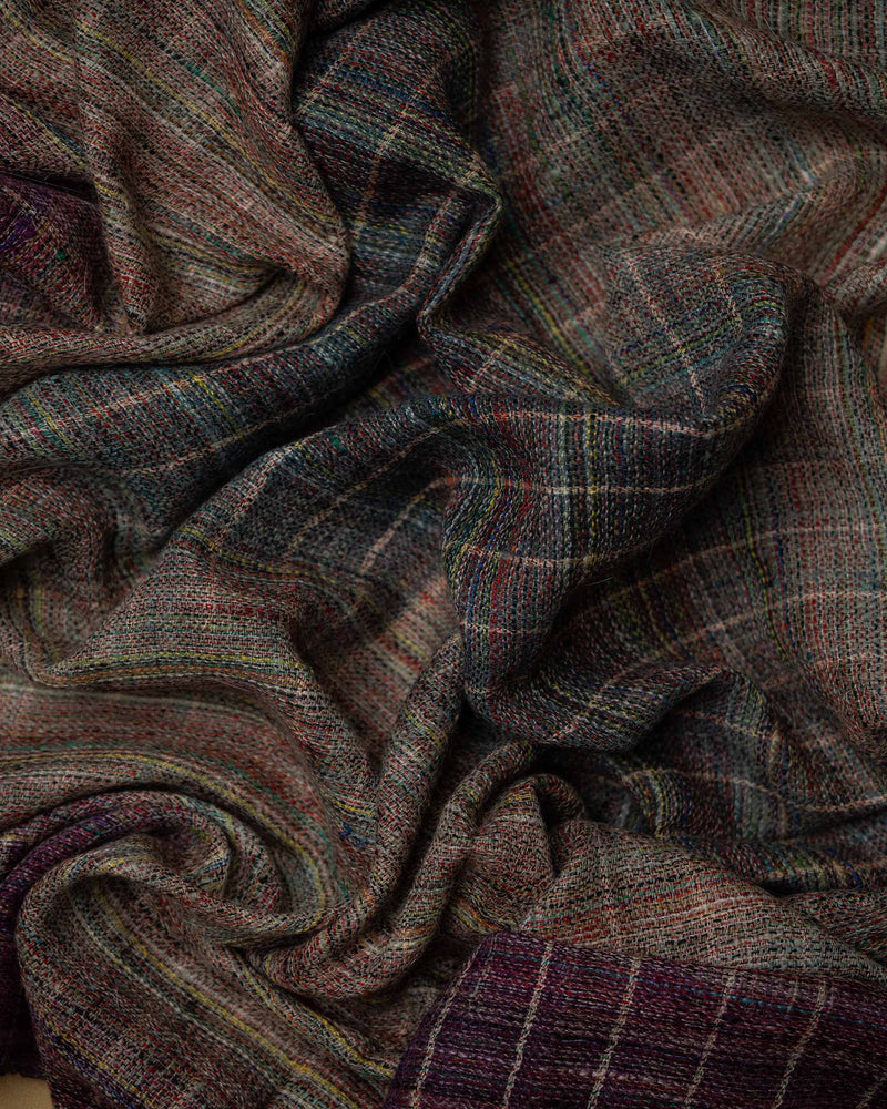 Mulberry Trot Wool Stole  Burgundy stole from the Ashwaa Sunrise collection