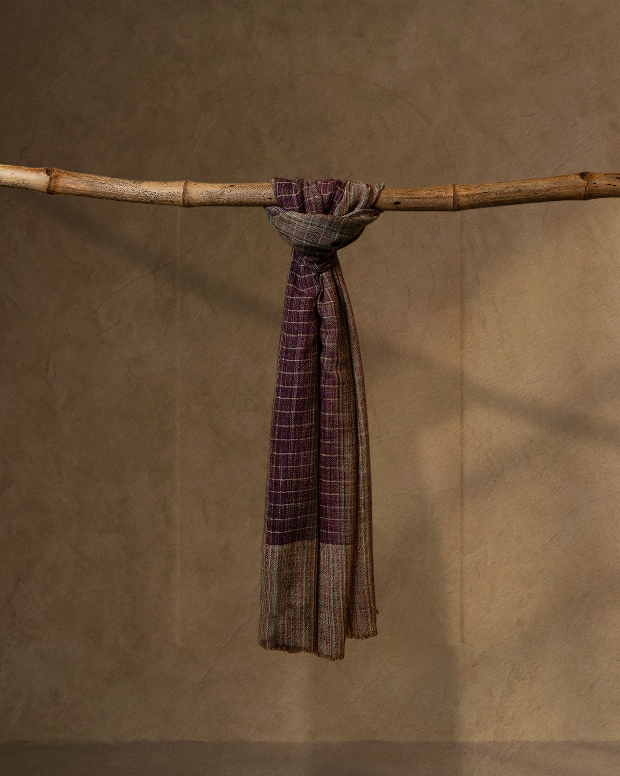 Mulberry Trot Wool Stole  Burgundy stole from the Ashwaa Sunrise collection