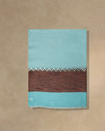 Azure Cross Wool Stole  Sky Blue stole from the Ashwaa Sunrise collection