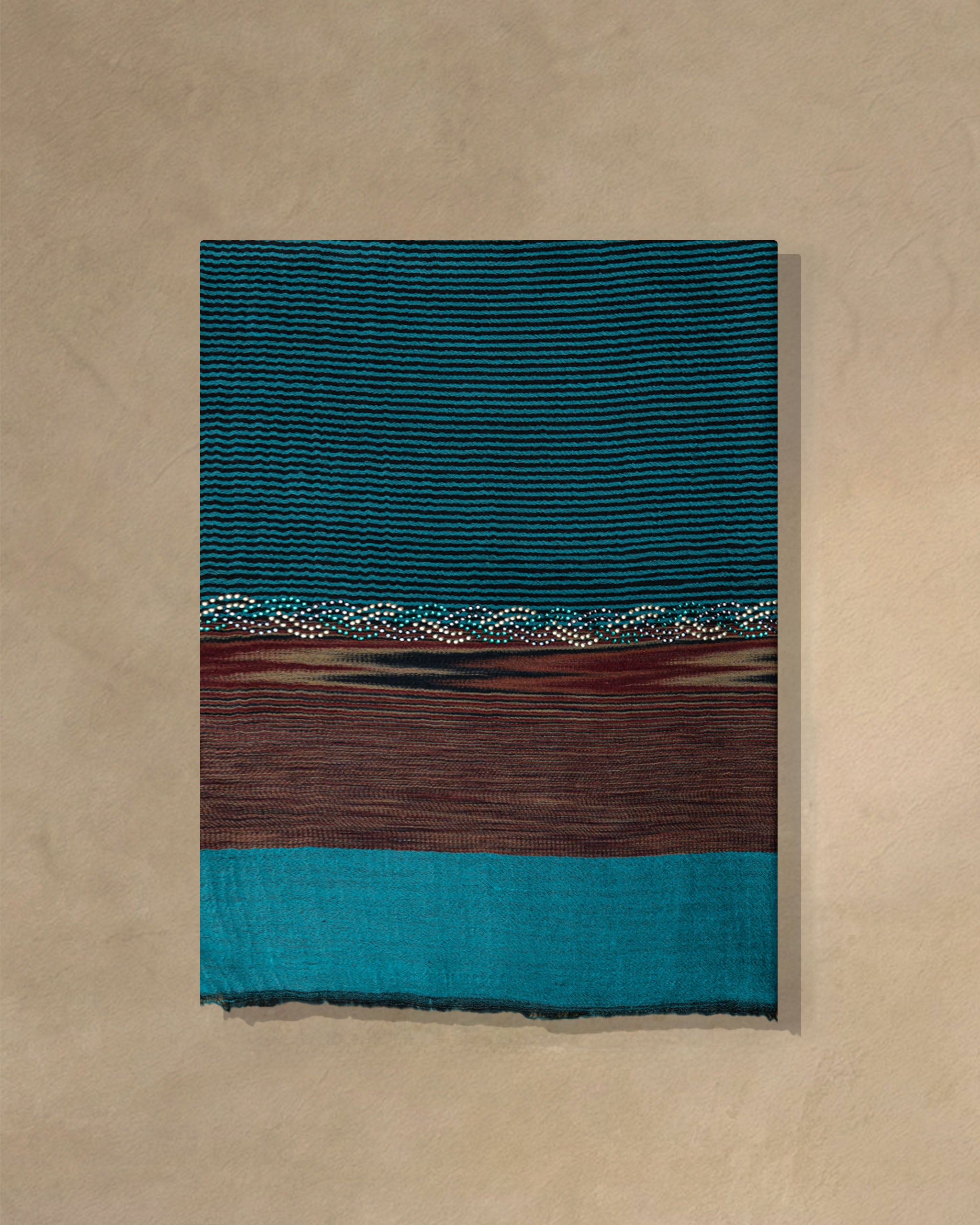 Turquoise Bloom Wool Stole  Turquoise stole from the Ashwaa Sunrise collection