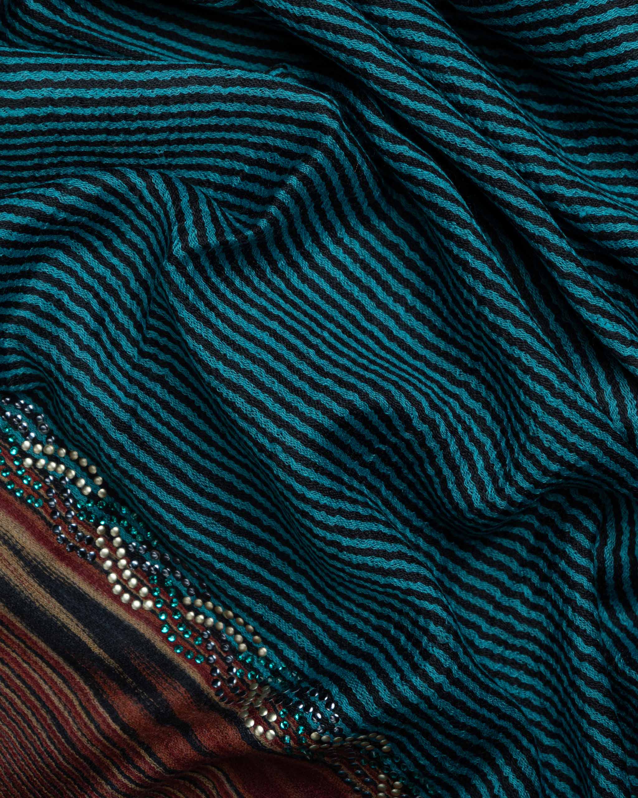 Turquoise Bloom Wool Stole  Turquoise stole from the Ashwaa Sunrise collection