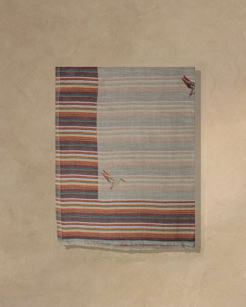 Linen Blaze Wool Stole  Ivory stole from the Ashwaa Sunrise collection