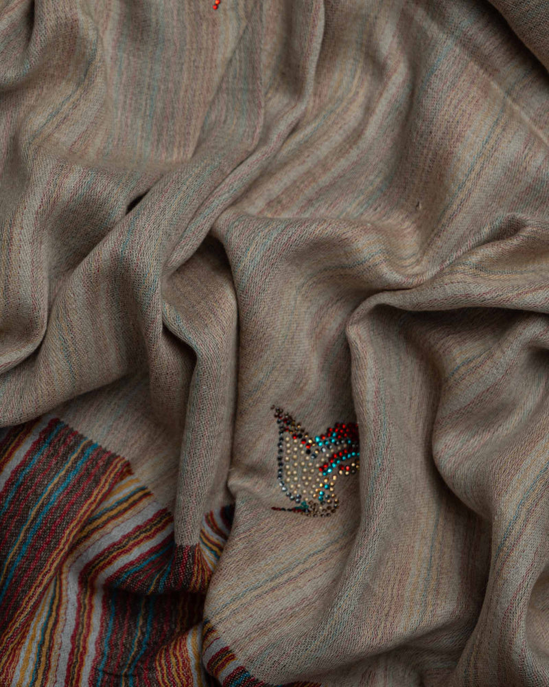 Linen Blaze Wool Stole  Ivory stole from the Ashwaa Sunrise collection