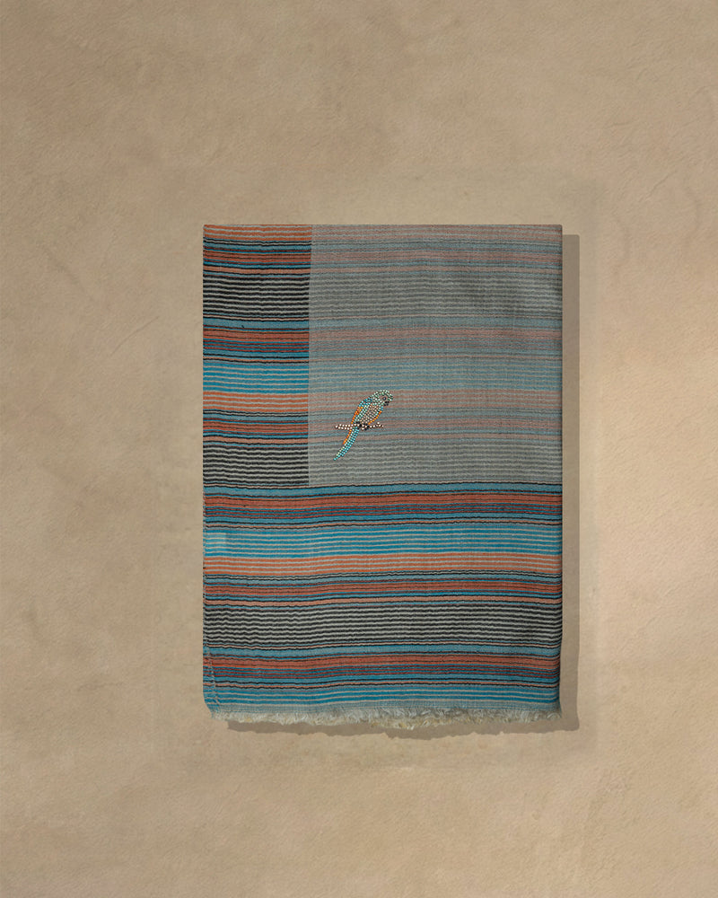 Linen Cross Wool Stole  Ivory stole from the Ashwaa Sunrise collection