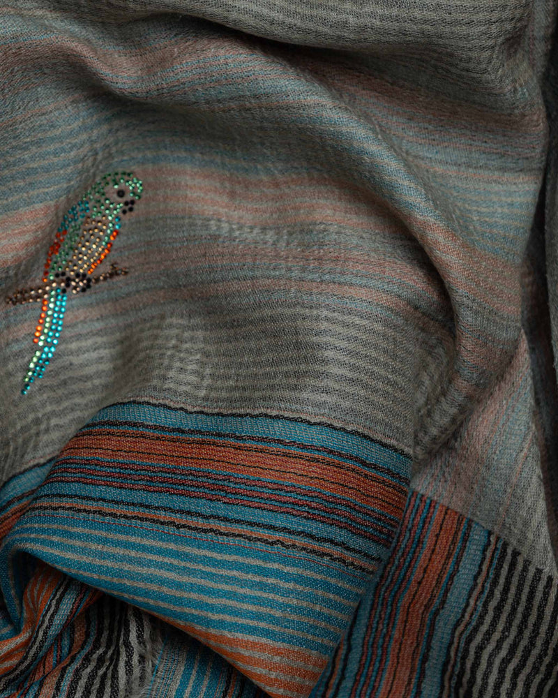 Linen Cross Wool Stole  Ivory stole from the Ashwaa Sunrise collection