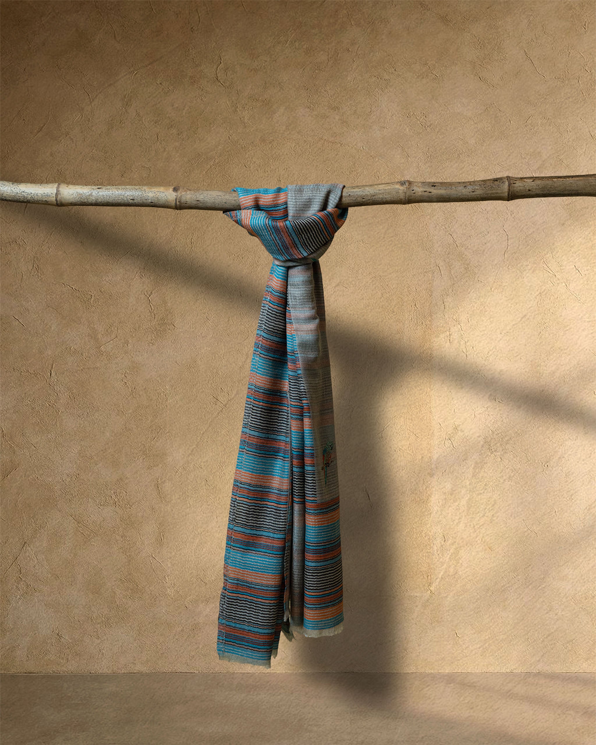 Linen Cross Wool Stole  Ivory stole from the Ashwaa Sunrise collection
