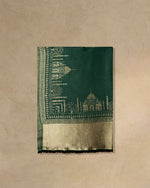 Forest Thread Wool Stole  Forest Green stole from the Ashwaa Sunrise collection