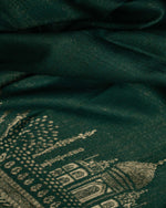 Forest Thread Wool Stole  Forest Green stole from the Ashwaa Sunrise collection