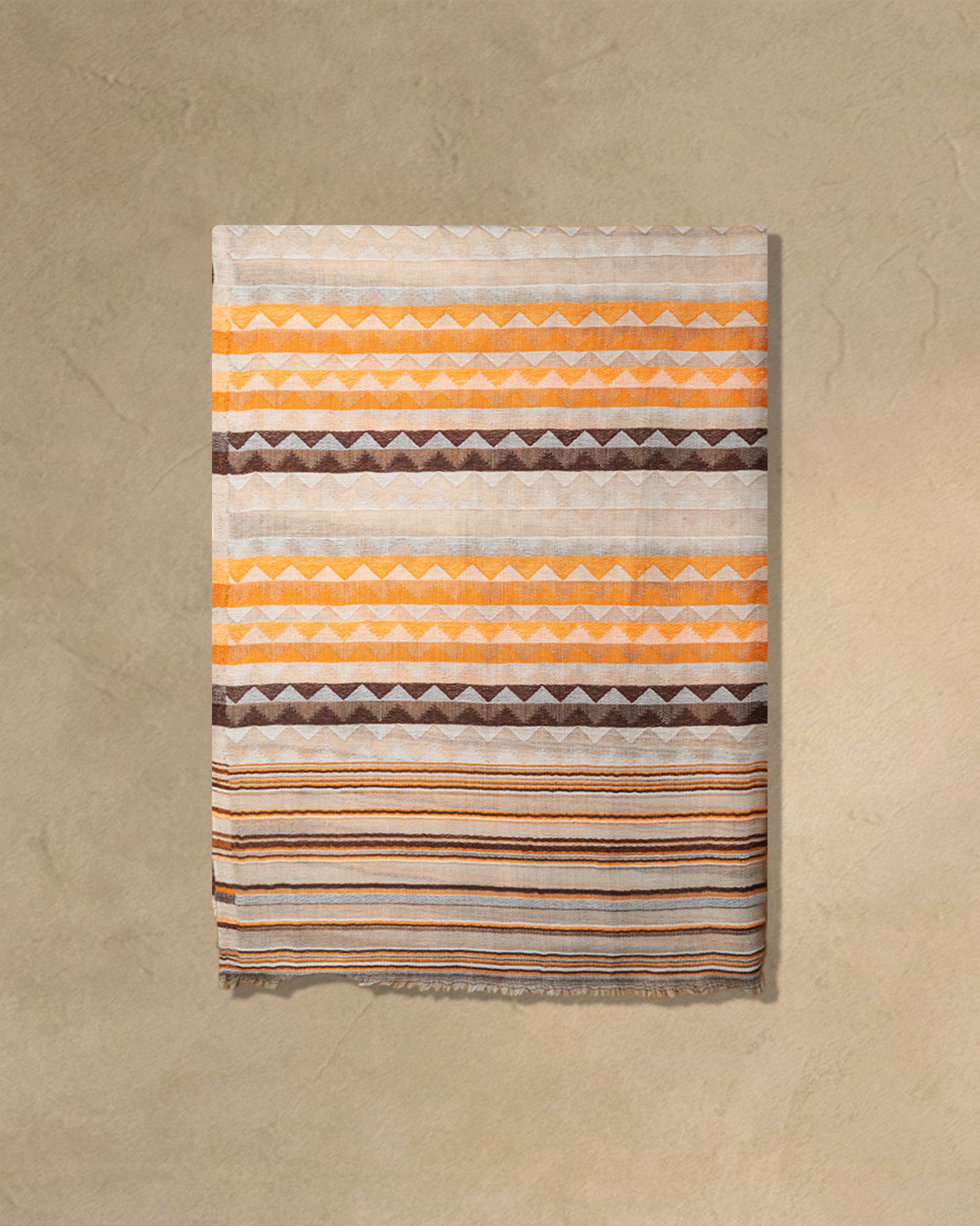 Peach Zari Wool Stole  Peach stole from the Ashwaa Sunrise collection