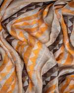 Peach Zari Wool Stole  Peach stole from the Ashwaa Sunrise collection