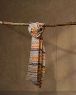 Peach Zari Wool Stole  Peach stole from the Ashwaa Sunrise collection