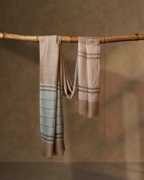 Cobalt Weave Wool Stole  Blue stole from the Ashwaa Sunrise collection
