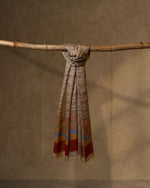 Pearl Loom Wool Stole  Ivory stole from the Ashwaa Sunrise collection