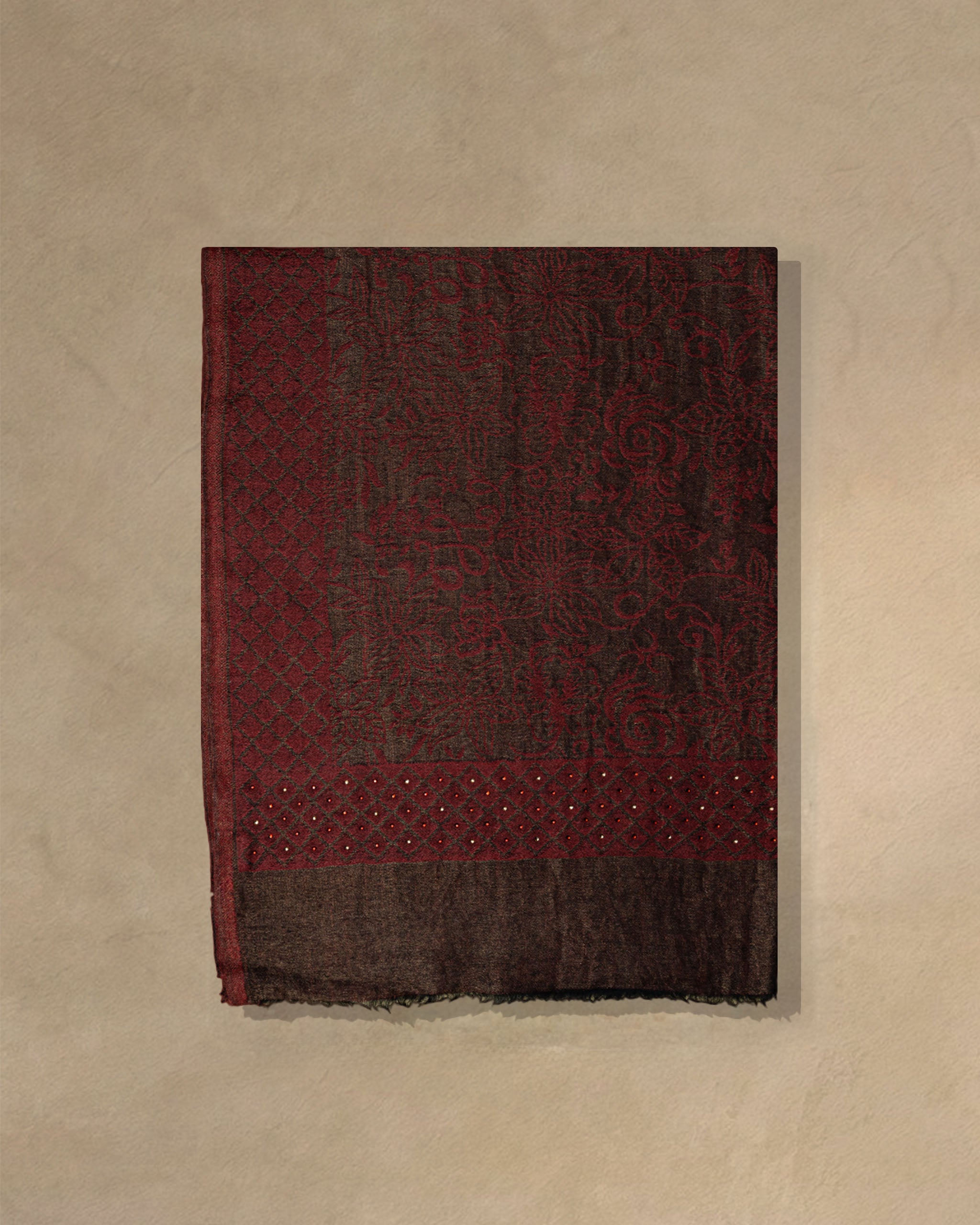 Rust Spur Wool Stole  Rust stole from the Ashwaa Sunrise collection