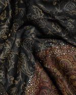 Silver Weave Wool Stole  Light Grey stole from the Ashwaa Sunrise collection