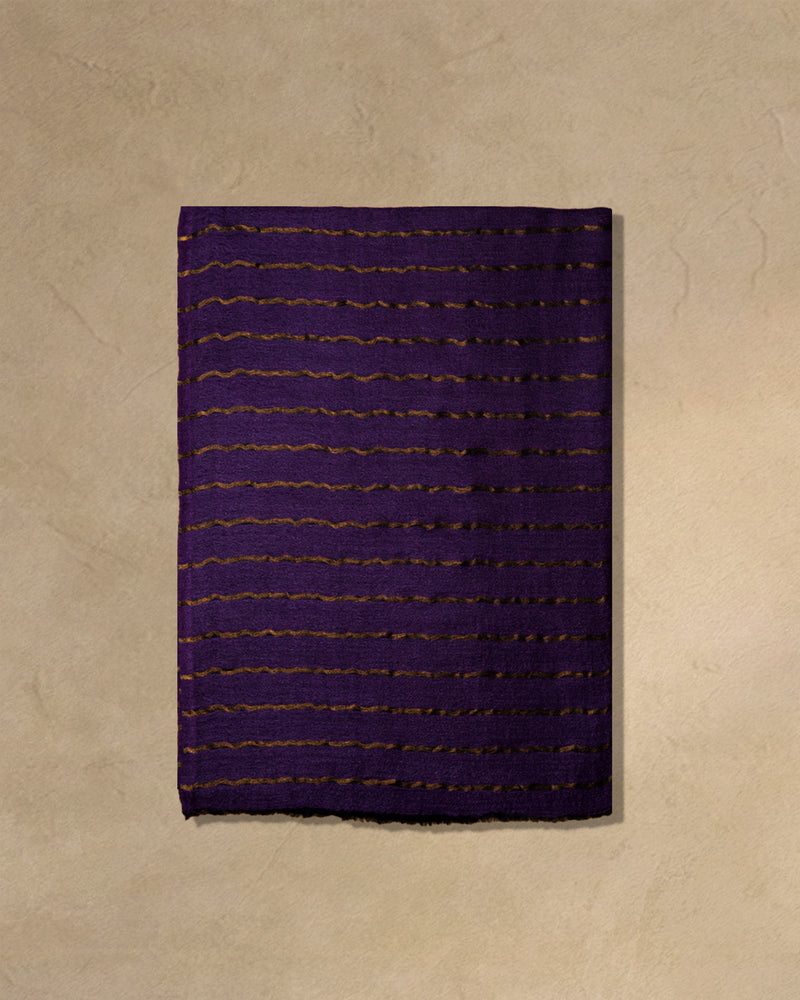 Lilac Thread Wool Stole  Lavender stole from the Ashwaa Sunrise collection