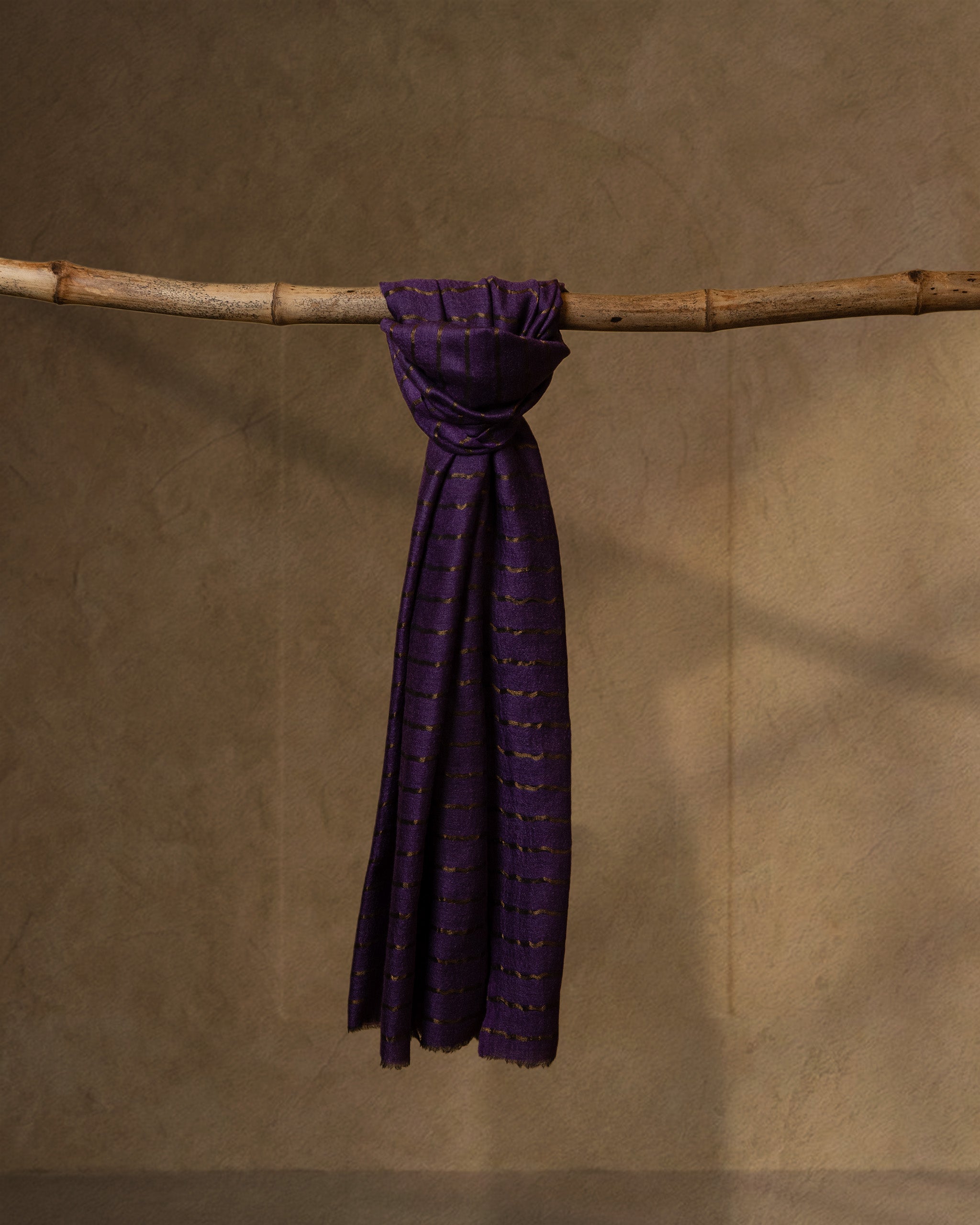 Lilac Thread Wool Stole  Lavender stole from the Ashwaa Sunrise collection