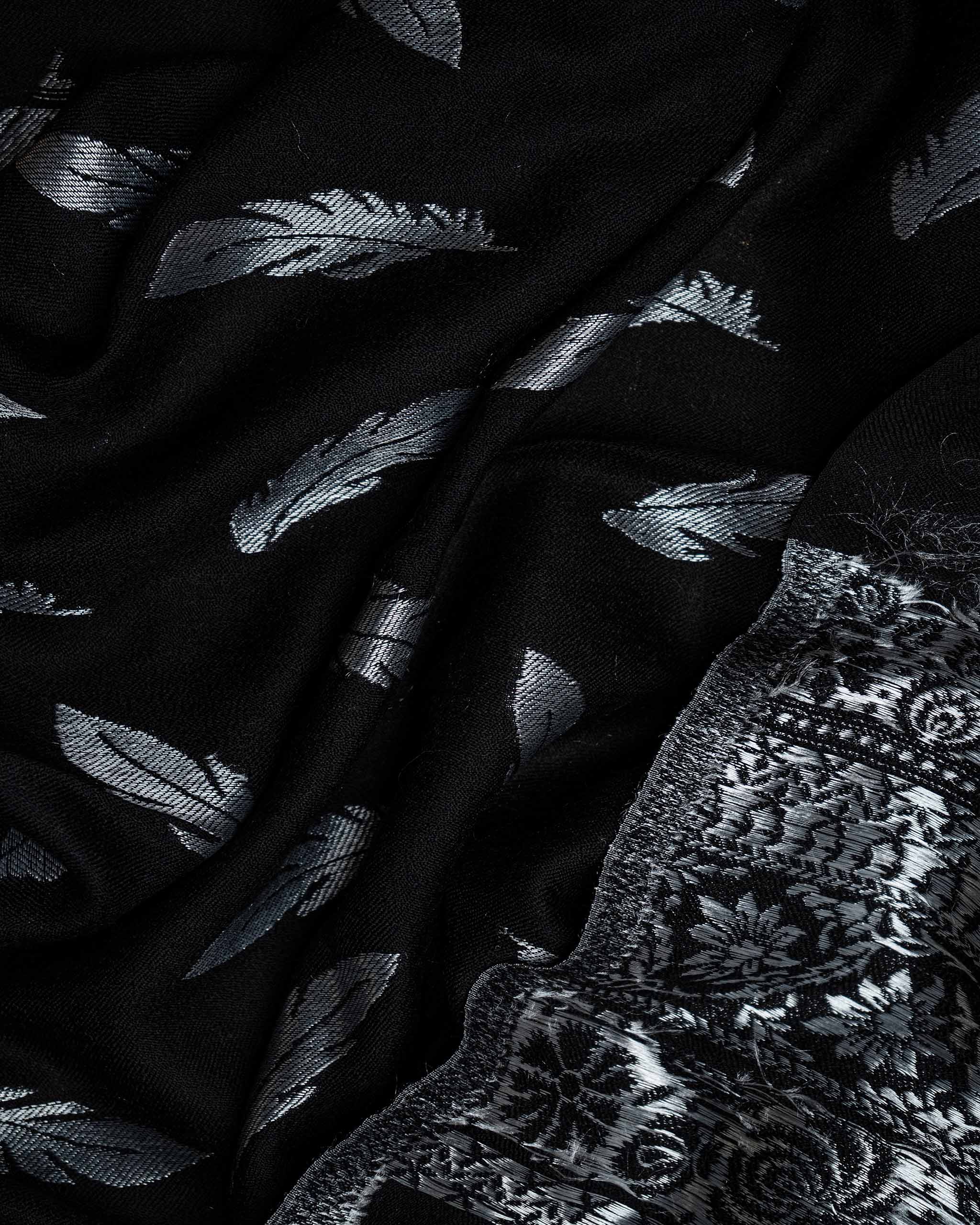 Soot Zari Wool Stole  Black stole from the Ashwaa Sunrise collection
