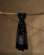 Soot Zari Wool Stole  Black stole from the Ashwaa Sunrise collection