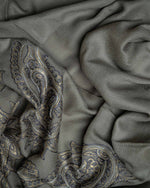 Blue Emboss Wool Stole  Metallic Blue stole from the Ashwaa Sunrise collection