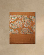 Gold Emboss Wool Stole  Mustard stole from the Ashwaa Sunrise collection