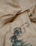 Cloud Pommel Cashmere Stole — Cream stole from the Ashwaa Equestrian collection