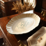 Ivory Scalloped Oval Plate
