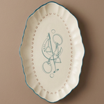 Ivory Scalloped Oval Plate